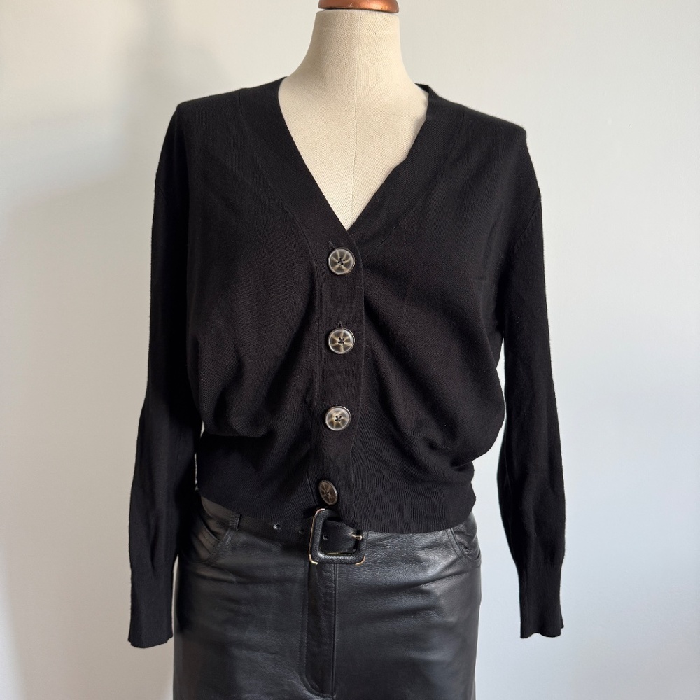 Zara - Black Button Down Knit Cardigan